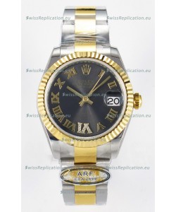 Rolex Super Clone Datejust ETA 2688 Movement 31MM Two Tone Yellow Gold Swiss Grey Dial