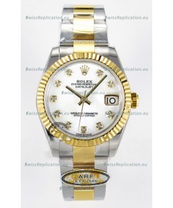 Rolex Super Clone Datejust ETA 2688 Movement 31MM Two Tone Yellow Gold Peal Dial