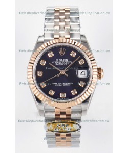 Rolex Super Clone Datejust ETA 2688 Movement 31MM Two Tone Rose Gold Swiss Purple Dial