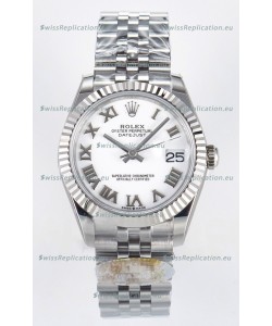 Rolex Super Clone Datejust ETA 2688 Movement 31MM Stainless Steel White Roman Dial Watch 