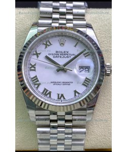 Rolex Datejust 126234 36MM Swiss Replica in 904L Steel in White Dial 1:1 Mirror Replica