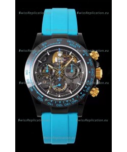 Rolex Daytona Blaken Blue 1:1 Swiss Mirror Replica Skeleton Dial Cal.4130 Movement