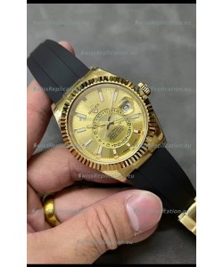 Rolex Sky-Dweller REF# M336235 Gold Dial Yellow Gold Watch in 904L Steel Case 1:1 Mirror Replica