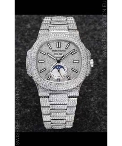 Patek Philippe Nautilus 5726A 1:1 Mirror Swiss Watch - Diamonds Casing/Dial