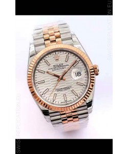 Rolex Datejust Fluted-Motif Dial 41MM Cal.3135 Movement Swiss Replica Watch in 904L Two Tone Casing