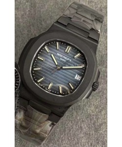 Patek Philippe Nautilus 5711 Black Venom PVD Swiss Replica Watch in Blue Dial 