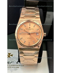 Vacheron Constantin Historiques 222 Super Clone 37MM Rose Gold Watch in Pink Dial 