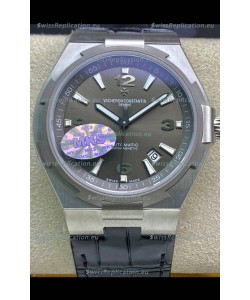 Vacheron Constantin Overseas 1:1 Mirror Swiss Replica Watch in Grey Dial - Leather Strap