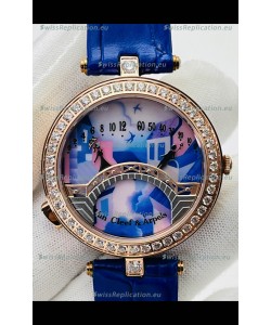 Van Cleef & Arpels Lady Arpels Pont des Amoureux in Rose Gold Blue Strap