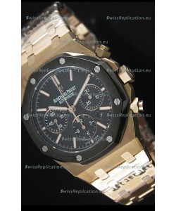 Audemars Piguet Royal Oak Rose Gold in Black Textured Ceramic Dial - 1:1 Mirror Replica
