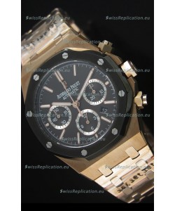 Audemars Piguet Royal Oak Rose Gold in Black Ceramic Dial - 1:1 Mirror Replica