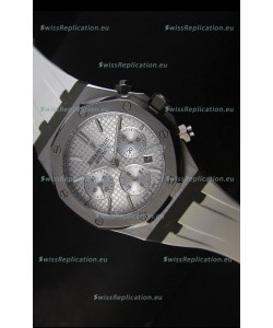 Audemars Piguet Royal Oak Chronograph Watch in Stainless Steel Case White Dial