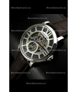 Cartier Ronde de Japanese Replica Watch in Skelton Grey Dial