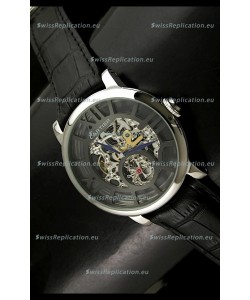 Cartier Ronde de Japanese Replica Watch in Skelton Grey Dial