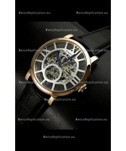 Cartier Ronde de Japanese Replica Watch in Skeleton Silver Dial