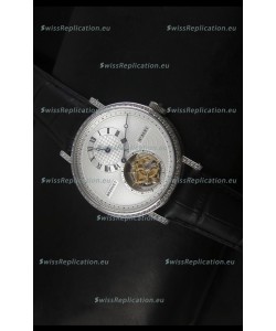 Breguet Classique Tourbillon Swiss Replica Watch in Stainless Steel with Diamonds Bezel