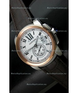 Cartier Calibre de Japanese Replica Watch in White Dial