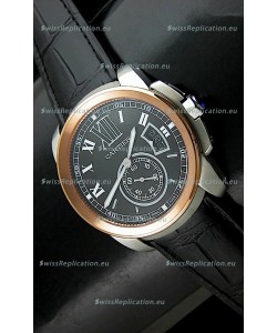 Cartier Calibre de Japanese Replica Watch in Black Dial