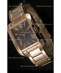 Cartier Tank Anglaise Mid Sized Swiss Watch Pink Gold - 1:1 Mirror Replica Watch