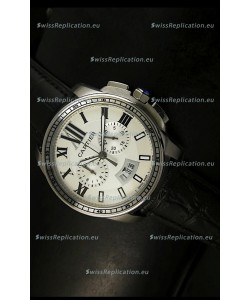 Calibre De Cartier Chronograph Japanese Replica Watch in Steel