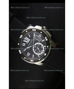 Calibre De Cartier Watch 42MM Black Dial Steel Case - 1:1 Mirror Replica Watch