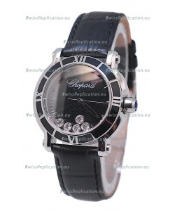 Chopard Happy Sport Star Shaped Diamonds Swiss Watch in Black Dial