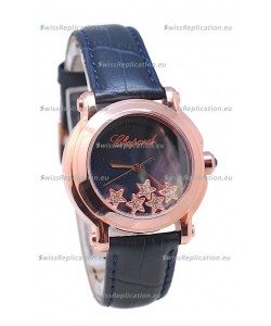 Chopard Happy Sport Star Shaped Diamonds Swiss Rose Gold Watch 