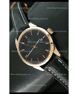 Breitling Transocean Rose Gold Black Dial Swiss Watch