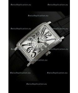 Franck Muller Long Island Japanese Replica Watch in Silver White Dial