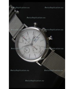 IWC Portofino Chronograph Swiss Watch in Mesh Strap White Dial 