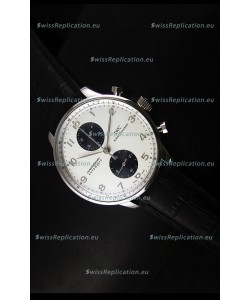 IWC Portuguese Chronograph Swiss Replica Watch in Steel Case - 1:1 Mirror Replica Edition