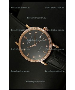 Patek Philippe Calatrava 5298 Swiss Replica Watch in Pink Gold Casing - Diamonds Hours