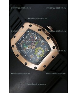 Richard Mille RM002 Power Reserve Tourbillon Swiss Replica Watch in Pink Gold Case 