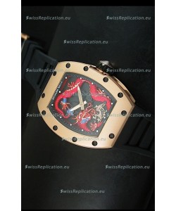 Richard Mille RM057 Tourbillon Jackie Chan Swiss Replica Watch in Pink Gold