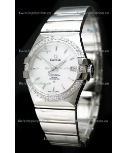Omega Constellation Mens Swiss Automatic Watch in White Dial - 1:1 Mirror Replica 