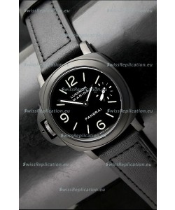 Panerai Luminor Marina Left Hand Wind PVD Swiss Watch - Leather Strap