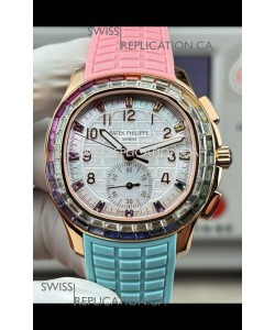 Patek Philippe Aquanaut 7968 Rose 2 Tone Strap Super Clone Watch 