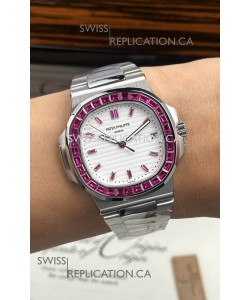 Patek Philippe Nautilus 5723 White Dial Green Rubies Super Clone Watch 