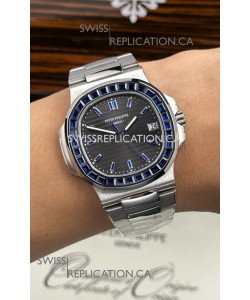 Patek Philippe Nautilus 5723 Black Dial Purple Rubies Super Clone Watch 