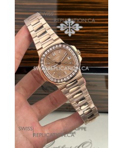 Patek Philippe Nautilus 5723 Rose Gold White Sapphires Super Clone Watch 