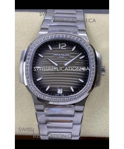 Patek Philippe Nautilus 7118 35MM Grey Dial Diamonds Super Clone Watch 