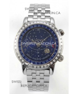 Patek Philippe Grand Complications 6102 Blue Dial Steel Strap Super Clone Watch 