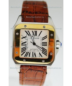 Cartier Santos 100 Swiss Replica Two Tone Watch
