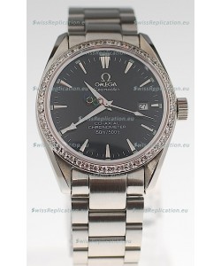 Omega SeaMaster CO AXIAL Swiss Replica Watch in Diamond Bezel
