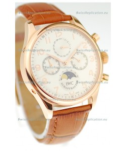 IWC Portuguese Perpetual Calander Swiss Rose Gold Watch