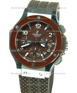 Hublot Big Bang Swiss Replica Watch in Brown Dial Ceramic Bezel
