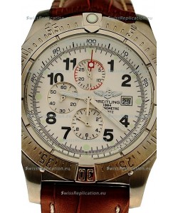 Breitling Chronograph Chronometre Japanese Watch in Brown Strap