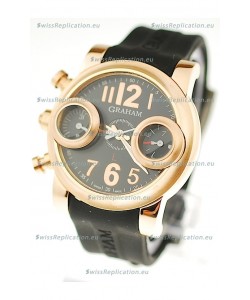 Graham Swordfish Japanese Replica Gold Watch in Golden Markers