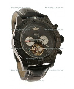 Breitling Chronometre Tourbillon Japanese Replica Watch in Black 