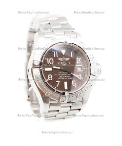 Breitling Chronograph Chronometre Swiss Replica Watch in Brown Dial